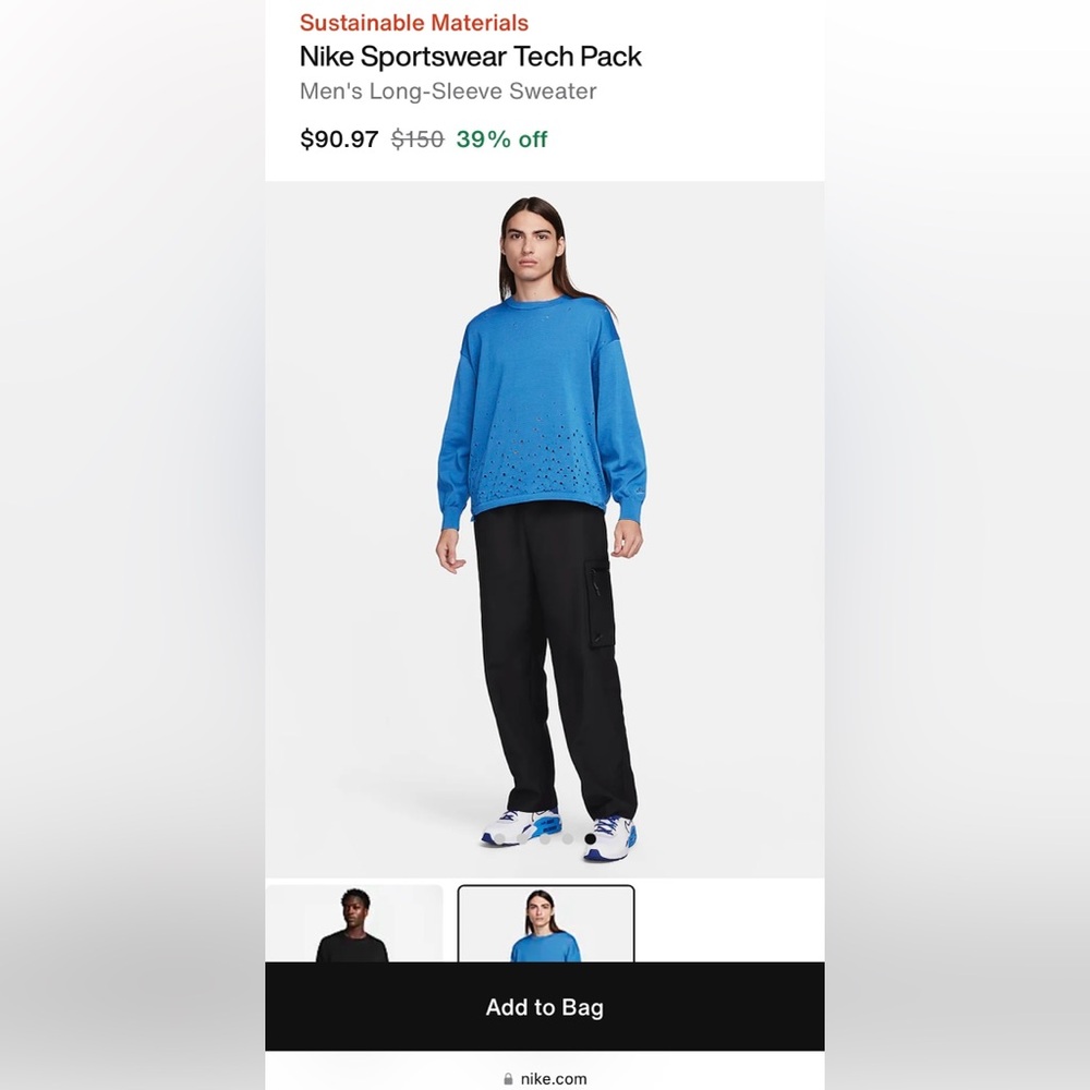 Nike Tech Pack Mens Oversize Medium sweater